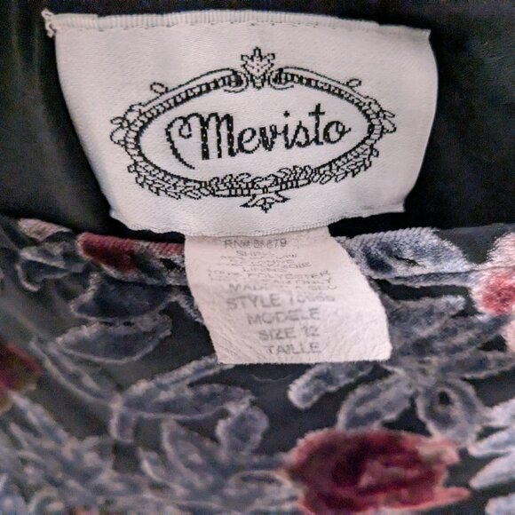 90s Mevisto Cut Velvet Floral Midi/Maxi Skirt Medium - Picture 9 of 10